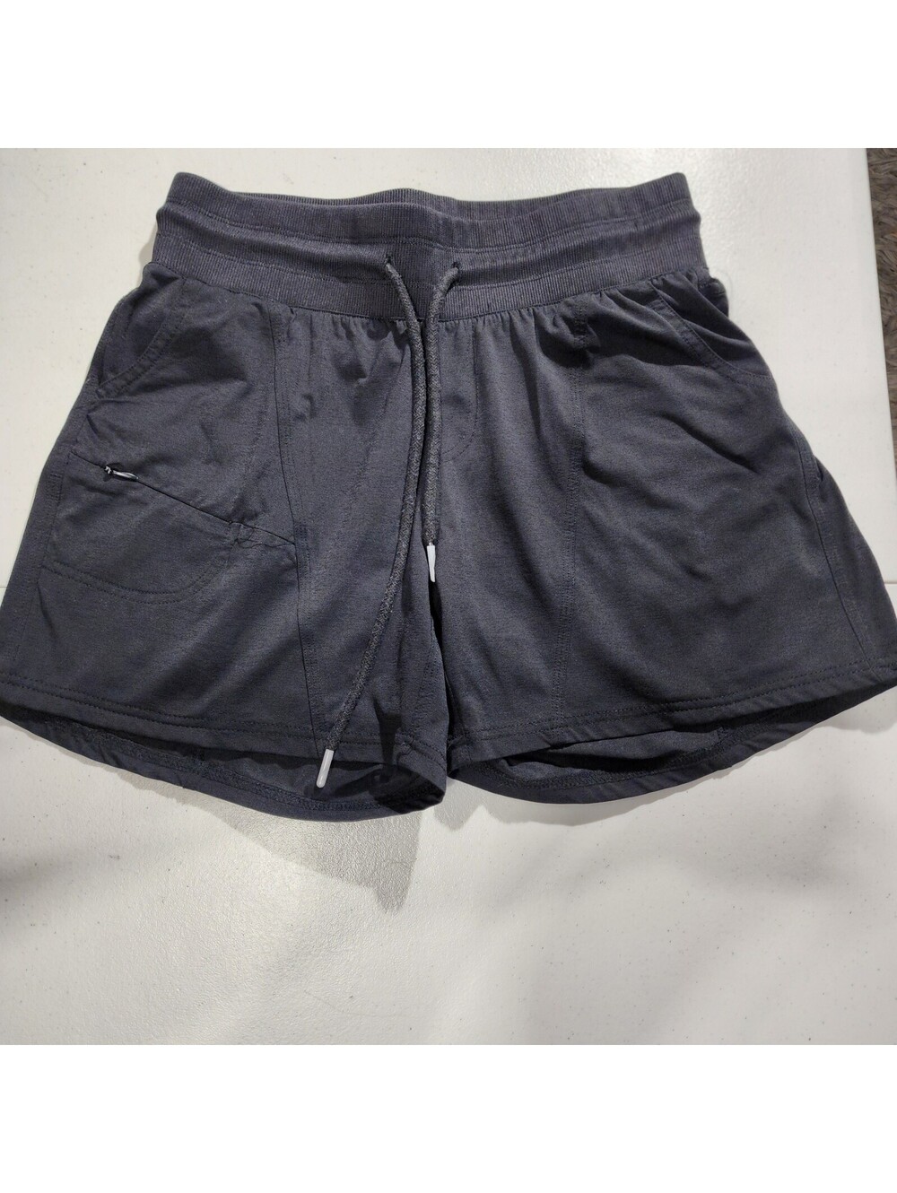 Zyia Active Women's Black Athletic Shorts 100% Polyester Drawstring Pockets